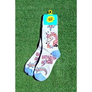 Oooh Yeah! Youth OSFM Unicorn Vibes Shooting Star Combed Cotton Crew Sock NIP